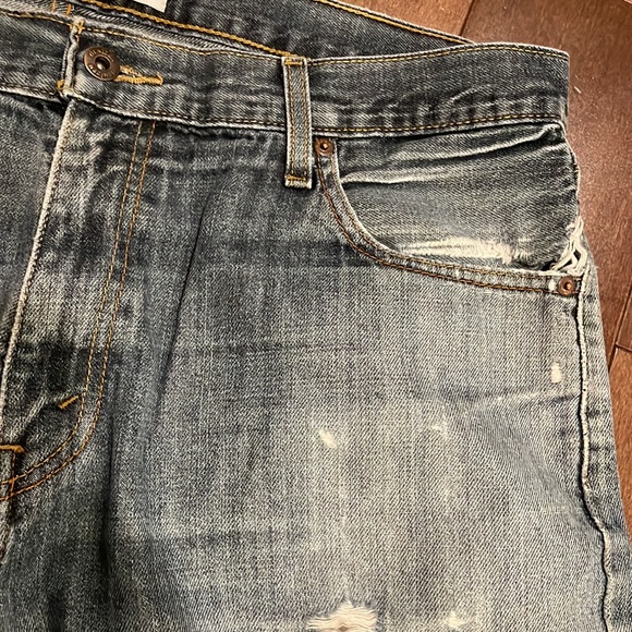 Denizen From Levi’s Men’s Loose Fit Distressed Jeans - Dark Blue Wash 36X30 - Picture 6 of 16